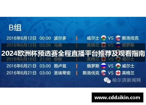 2024欧洲杯预选赛全程直播平台推荐及观看指南